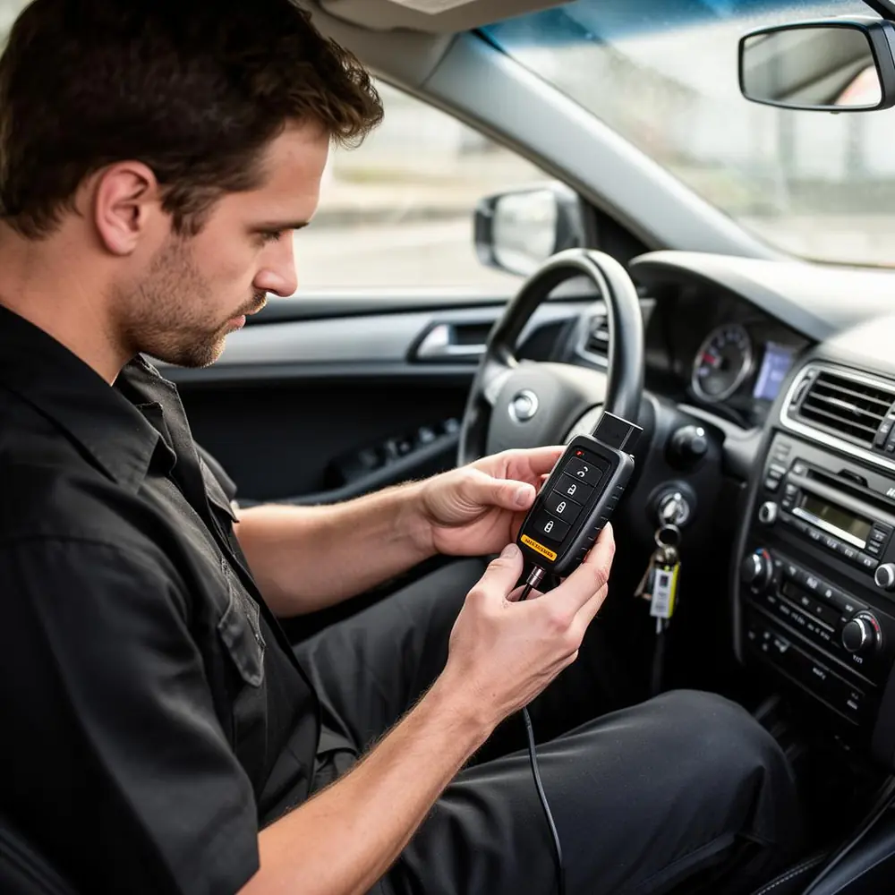 Programming a car key fob with an OBD device