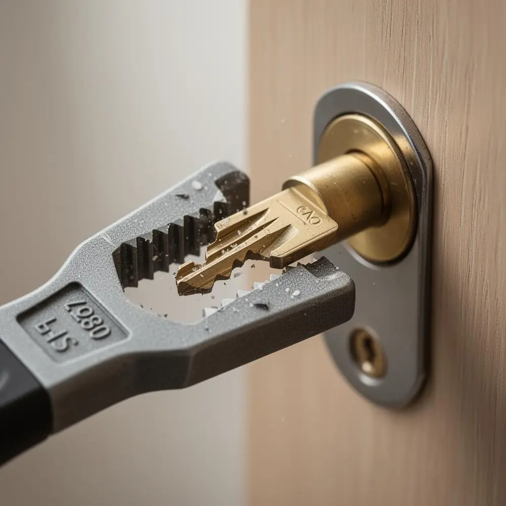 Broken key extractor removing a snapped key